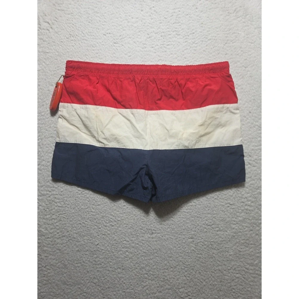 VTG Nautica Swim Trunks Shorts Mens Medium Striped‎ Preppy Retro Beach Pool